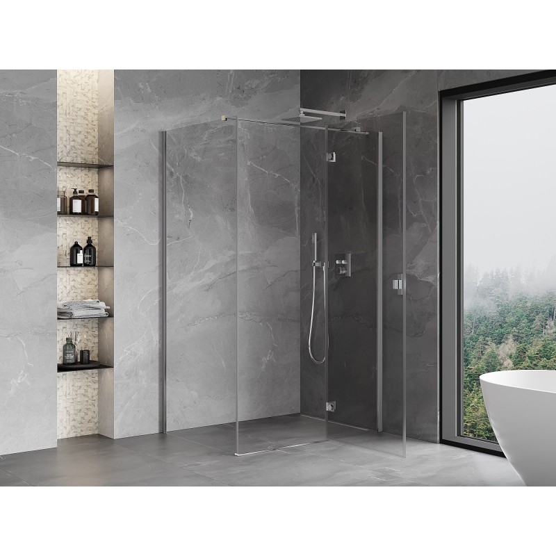 Mexen Mist-H T cabine de douche pivotante droite 75 x 80 cm, transparent, chrome - 8A5T-075-080-01-00-P