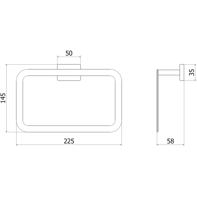 Mexen Arno porte-serviettes, gris pistole brossé - 7020732-66