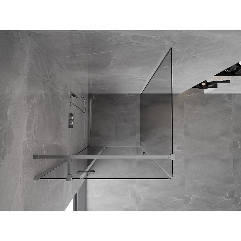 Mexen Mist-H T cabine de douche pivotante gauche 75 x 75 cm, transparent, chromé - 8A5T-075-075-01-00-L