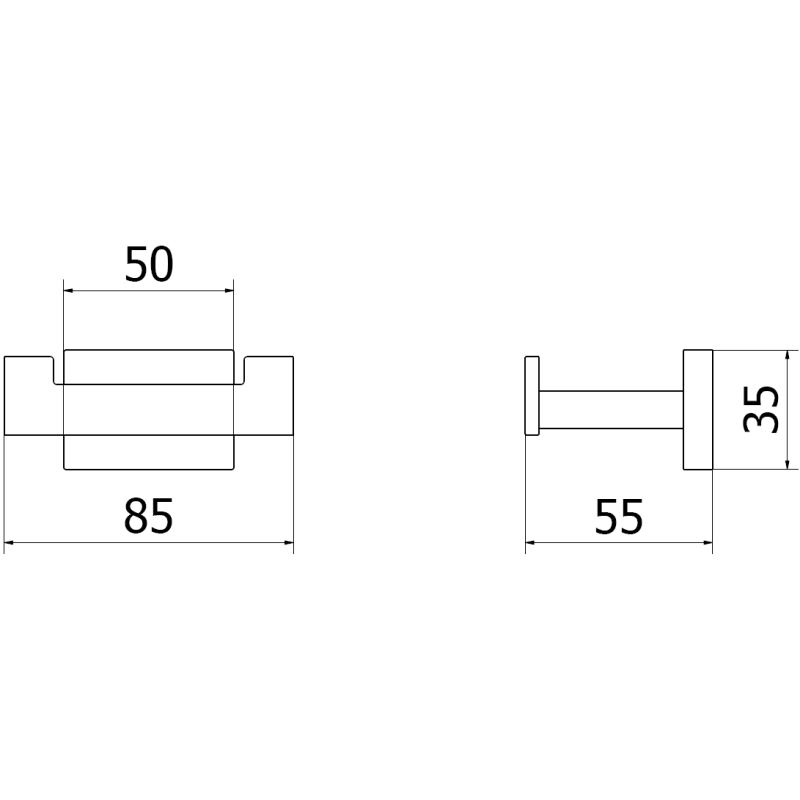 Mexen Arno crochet double pour serviette, cuivre brossé - 7020735-65