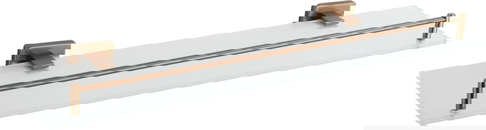 Mexen Arno étagère murale en verre, cuivre brossé - 7020737-65