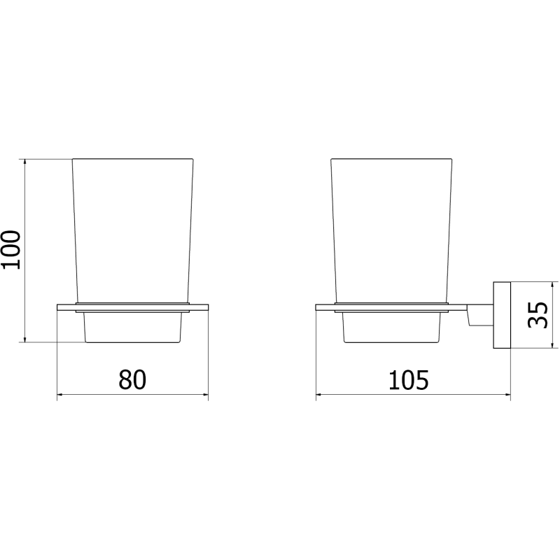 Mexen Arno gobelet pour brosses à dents, nickel brossé - 7020738-97