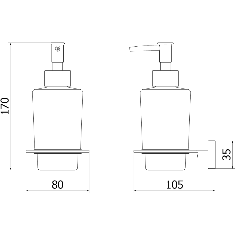 Mexen Arno distributeur de savon, chrome noir - 70207388-73