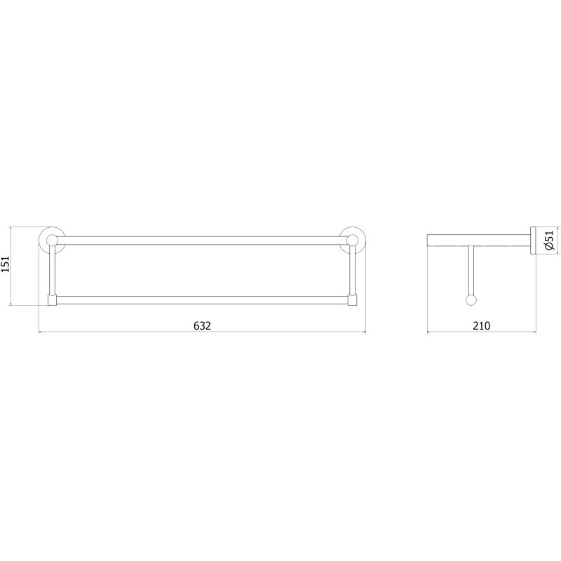 Mexen Remo étagère pour serviette, or rose - 7050720-60