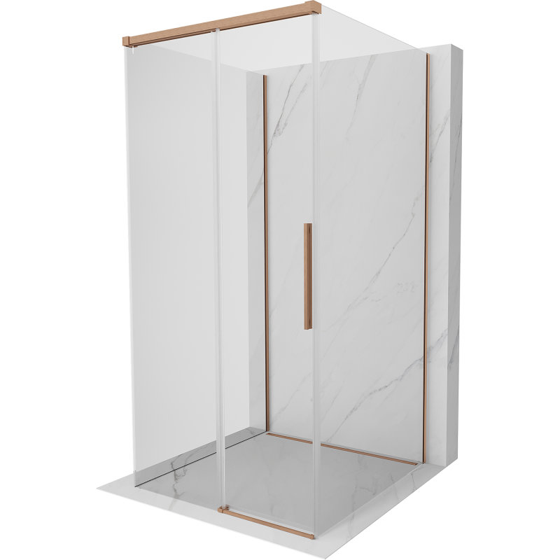 Mexen Rox-3S cabine de douche 3 parois coulissantes 120 x 120 cm, transparent, cuivre brossé - 8C2-120-120-65-00-3S