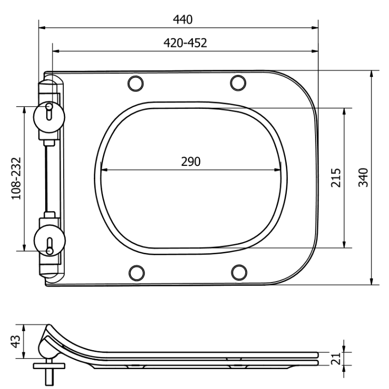 Mexen abattant à descente lente slim, duroplast, blanc brillant - 39080100