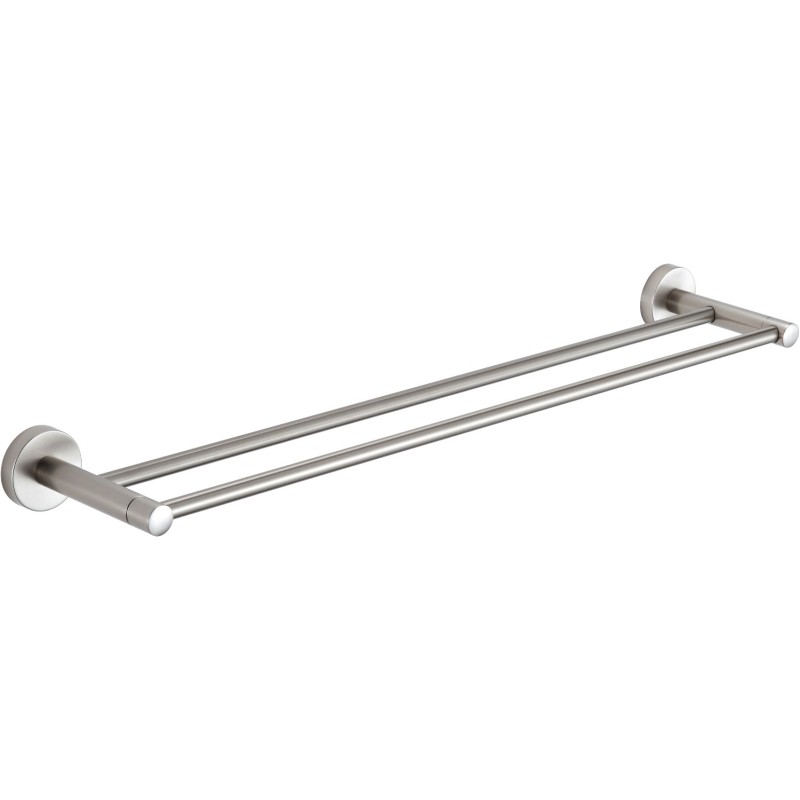 Mexen Remo double porte-serviettes, nickel brossé - 7050725-97