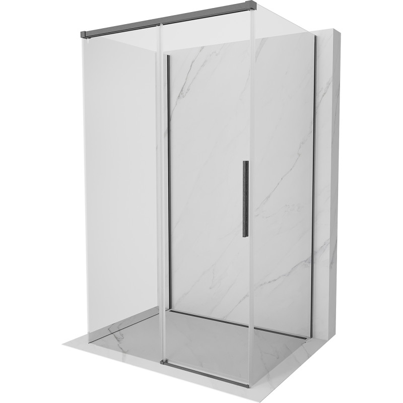 Mexen Rox-3S cabine de douche à 3 parois coulissante 110 x 70 cm, transparent, gris canon brossé - 8C2-110-070-66-00-3S