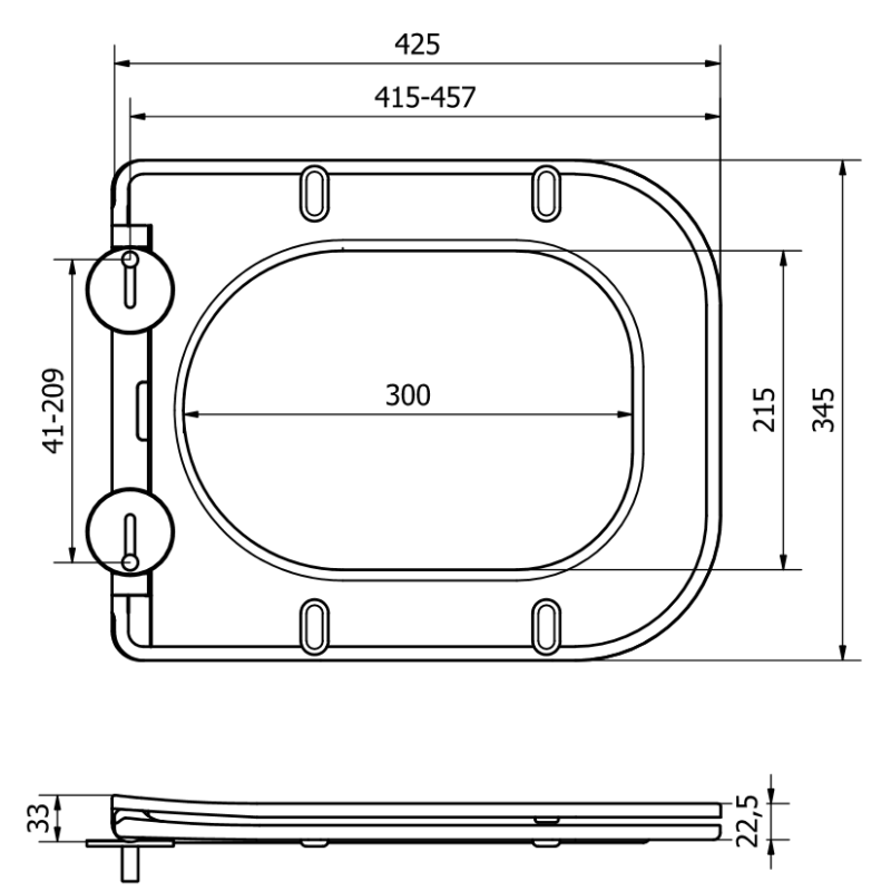Mexen abattant à descente lente slim, duroplast, blanc brillant - 39060100