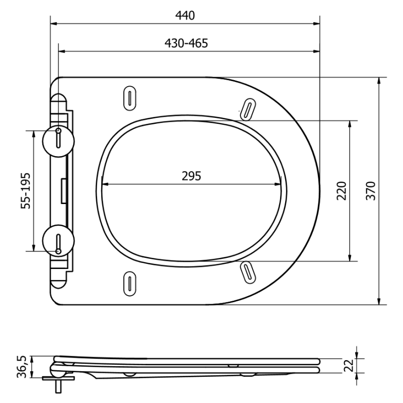 Mexen abattant à descente progressive slim, duroplast, blanc brillant - 39040100