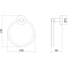 Mexen Remo porte-serviettes, noir - 7050732-70