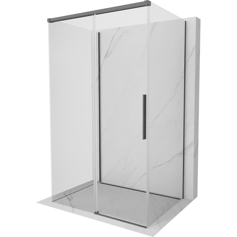 Mexen Rox-3S cabine de douche à 3 parois coulissante 135 x 85 cm, transparent, gris canon brossé - 8C2-135-085-66-00-3S
