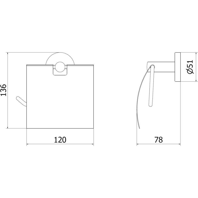 Mexen Remo support de papier toilette, cuivre brossé - 7050733-65