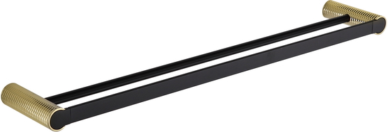Mexen Base double porte-serviettes, Noir/Or - 7088225-57