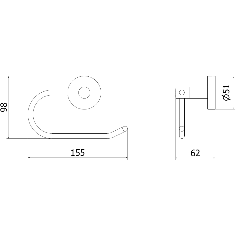 Mexen Remo support pour papier toilette, doré - 70507333-50