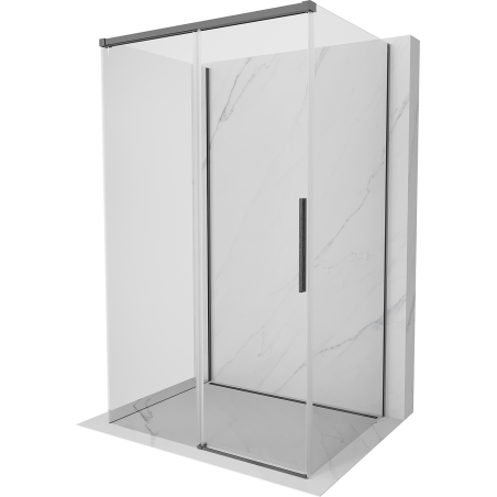 Mexen Rox-3S cabine de douche 3 parois coulissante 125 x 110 cm, transparent, gris pistolet brossé - 8C2-125-110-66-00-3S