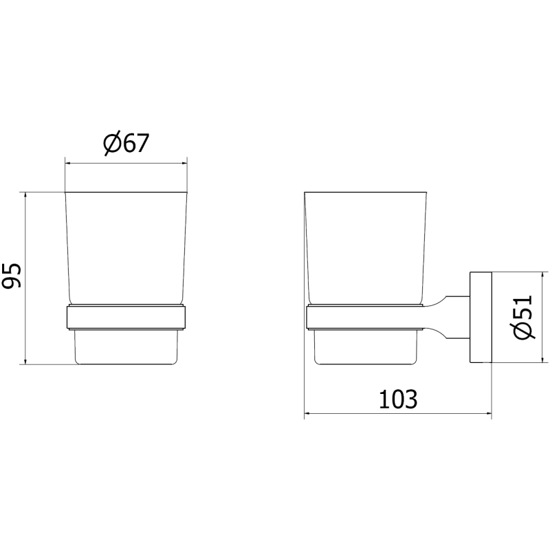 Mexen Remo porte-brosses à dents, chrome noir - 7050738-73