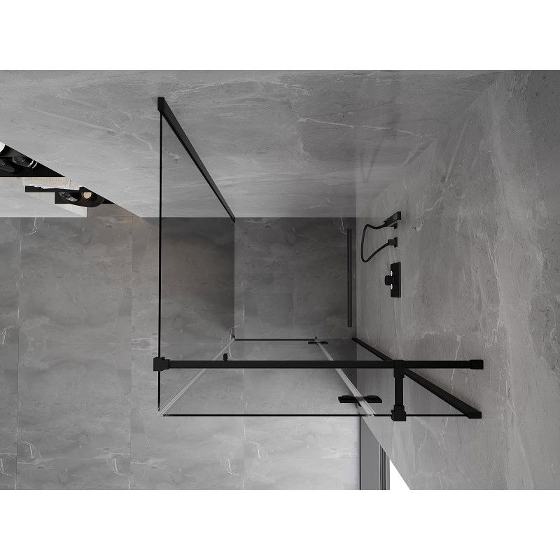 Mexen Mist-H T cabine de douche pivotante droite 75 x 75 cm, transparent, noir - 8A5T-075-075-70-00-P