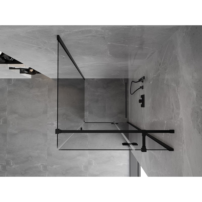 Mexen Mist-H T cabine de douche pivotante droite 95 x 95 cm, transparent, noir - 8A5T-095-095-70-00-P