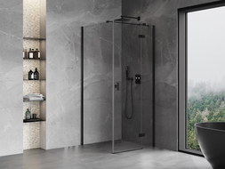 Mexen Mist-H T cabine de douche pivotante droite 100 x 100 cm, transparent, noir - 8A5T-100-100-70-00-P