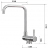 Mexen Madox robinet de cuisine sous-fenêtre, inox - 672000-00