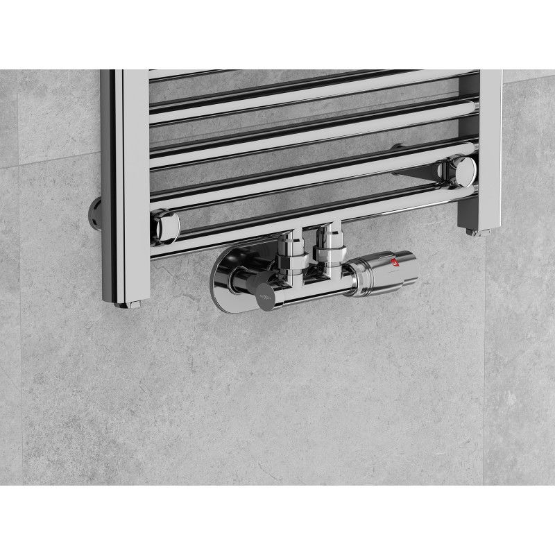 Mexen Uni-Term robinet de radiateur d'angle, Duplex, DN50, chrome - W907-000-01
