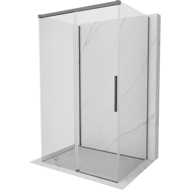 Mexen Rox-3S cabine de douche 3 parois coulissante 115 x 75 cm, transparent, gun metal - 8C2-115-075-95-00-3S