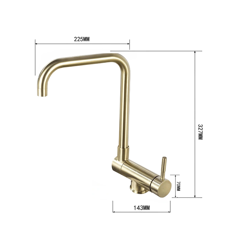Mexen Madox mitigeur de cuisine sous-fenêtre, or brossé - 672000-50