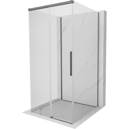 Mexen Rox-3S cabine de douche coulissante à 3 parois 90 x 90 cm, transparent, métal gun - 8C2-090-090-95-00-3S