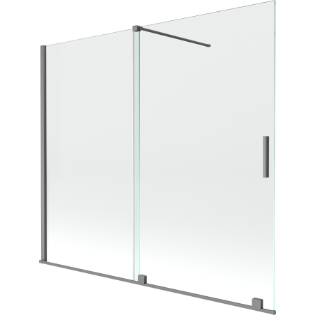 Mexen Velar paroi de baignoire 2 volets coulissants 180 x 150 cm, transparent, gun metal - 896-180-000-01-95