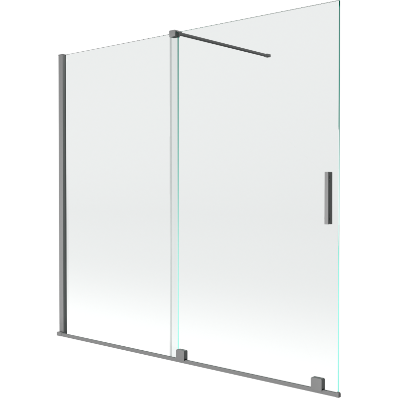 Paroi de bain coulissante à 2 vantaux Mexen Velar 170 x 150 cm, transparent, gun métal - 896-170-000-01-95