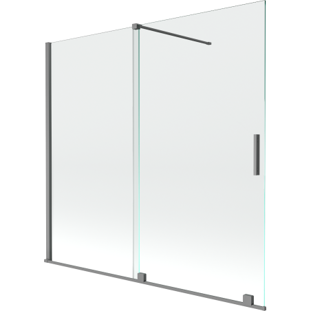 Mexen Velar paroi de douche à 2 volets coulissants 170 x 150 cm, transparent, acier gun metal - 896-170-000-01-95