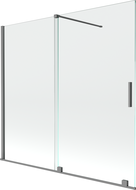 Mexen Velar paroi de douche à 2 volets coulissants 170 x 150 cm, transparent, acier gun metal - 896-170-000-01-95