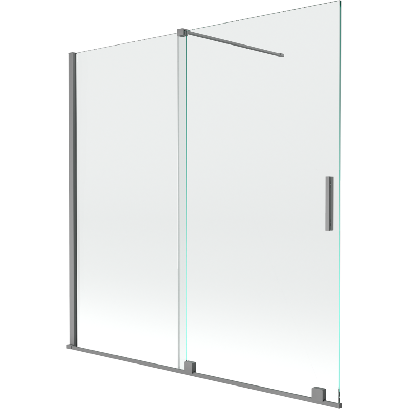 Paroi de baignoire coulissante 2 volets Mexen Velar 160 x 150 cm, transparent, gun metal - 896-160-000-01-95