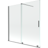 Mexen Velar paroi de baignoire coulissante à 2 vantaux 160 x 150 cm, transparent, métal gun - 896-160-000-01-95