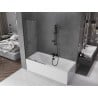 Mexen Velar paroi de douche pliante à 2 panneaux 90 x 150 cm, transparent, finition métal canon - 896-090-000-01-95