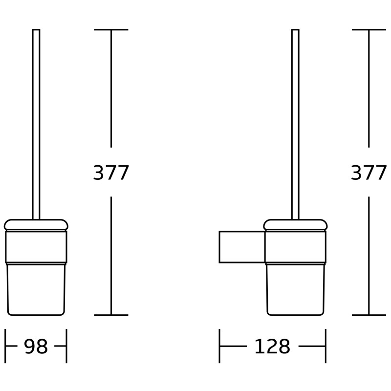 Mexen Base brosse de toilette, noire - 7088250-70
