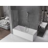 Mexen Velar paroi de baignoire à 2 panneaux coulissants 170 x 150 cm, transparent, nickel brossé - 896-170-000-01-97