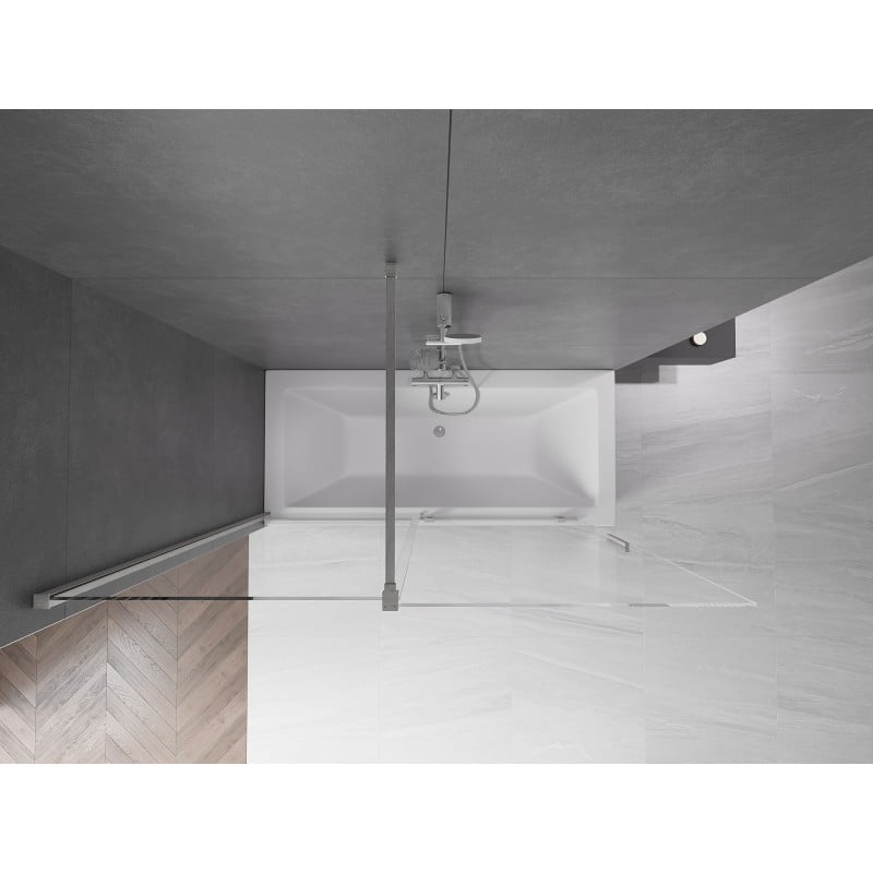 Mexen Velar paroi de baignoire 2 volets coulissants 160 x 150 cm, transparent, nickel brossé - 896-160-000-01-97