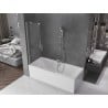 Mexen Velar paravent de baignoire à 2 panneaux coulissants 110 x 150 cm, transparent, nickel brossé - 896-110-000-01-97
