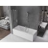 Mexen Velar paroi de baignoire 2 volets coulissants 80 x 150 cm, transparent, nickel brossé - 896-080-000-01-97