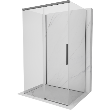 Mexen Rox-3S cabine de douche à 3 parois coulissante 145 x 110 cm, transparent, métal gun - 8C2-145-110-95-00-3S