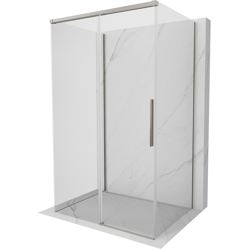 Mexen Rox-3S cabine de douche 3 parois coulissante 130 x 90 cm, transparent, nickel brossé - 8C2-130-090-97-00-3S