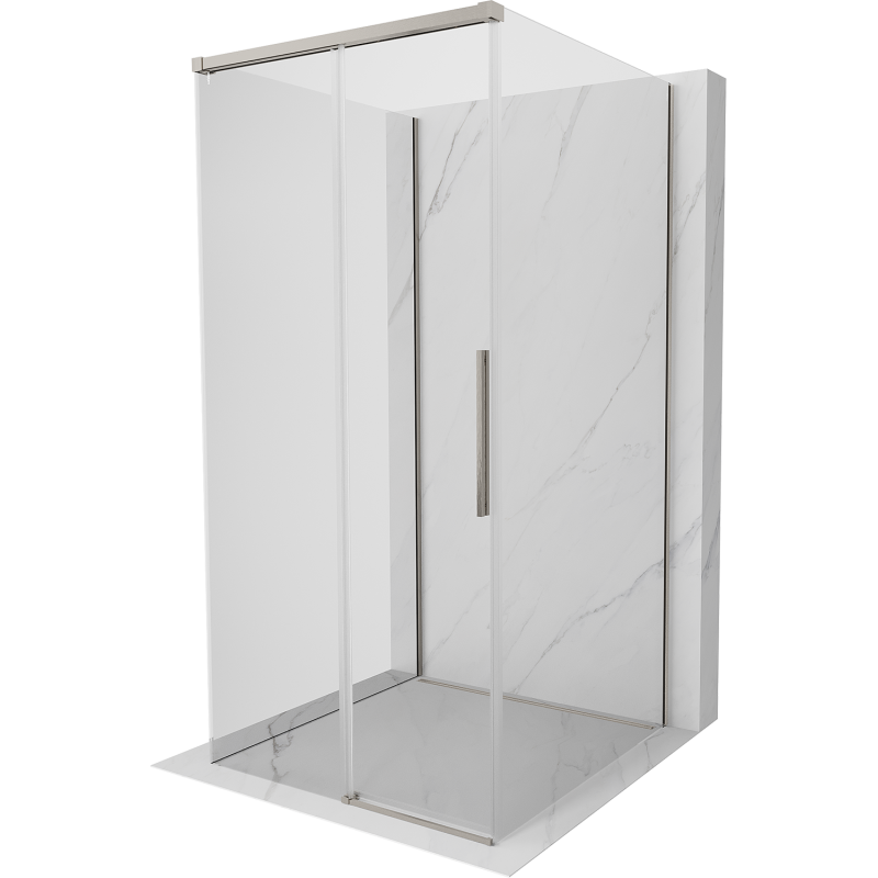 Mexen Rox-3S cabine de douche 3 parois coulissante 100 x 100 cm, transparent, nickel brossé - 8C2-100-100-97-00-3S