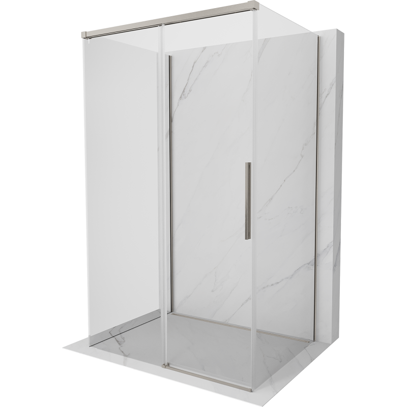 Mexen Rox-3S cabine de douche 3 parois coulissante 145 x 120 cm, transparent, nickel brossé - 8C2-145-120-97-00-3S