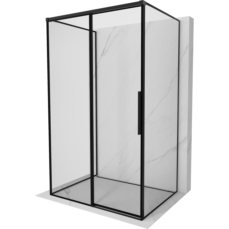 Mexen Rox-3S cabine de douche coulissante gauche à 3 parois 95 x 100 cm, cadre noir, noir - 8C2-095-100-70-70-3S-L