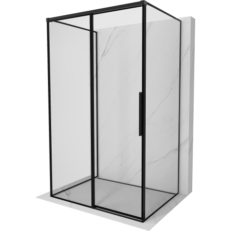 Mexen Rox-3S cabine de douche coulissante gauche à 3 parois 95 x 100 cm, cadre noir, noir - 8C2-095-100-70-70-3S-L