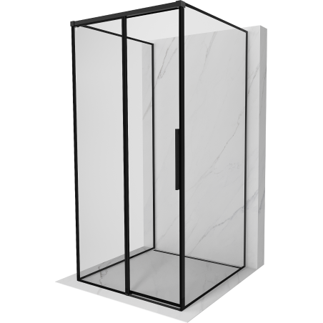 Mexen Rox-3S cabine de douche à 3 parois coulissante gauche 100 x 100 cm, cadre noir, noir - 8C2-100-100-70-70-3S-L