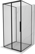 Mexen Rox-3S cabine de douche 3 parois coulissante gauche 100 x 100 cm, cadre noir, noir - 8C2-100-100-70-70-3S-L