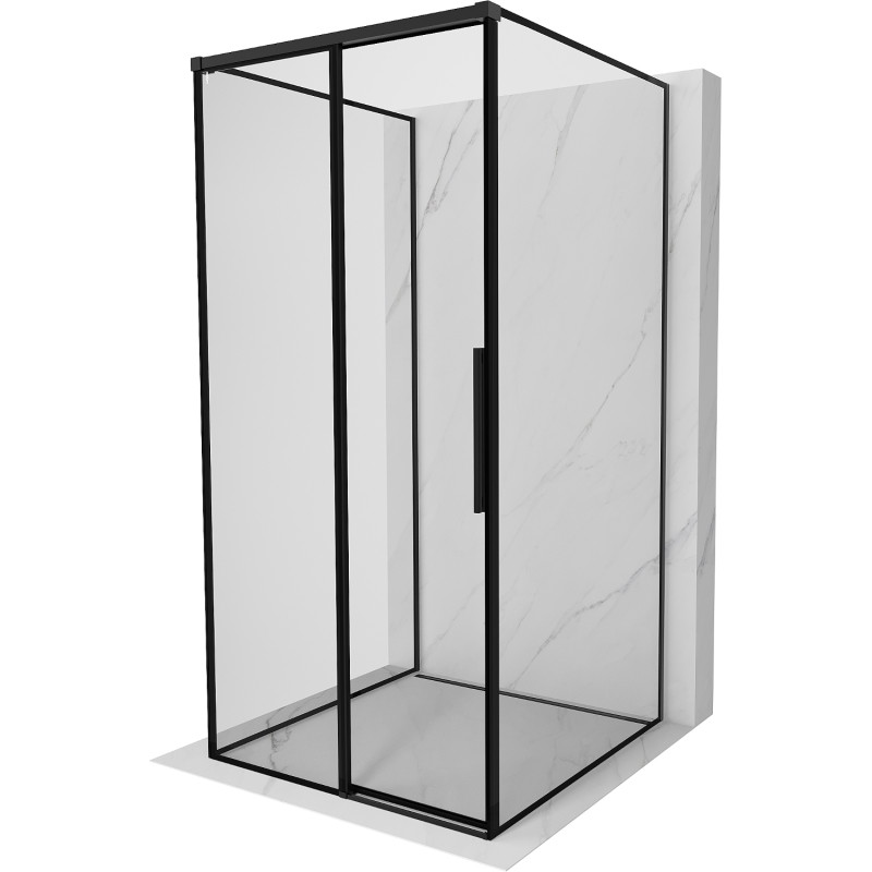 Mexen Rox-3S cabine de douche à 3 parois coulissante gauche 120 x 120 cm, cadre noir, noir - 8C2-120-120-70-70-3S-L